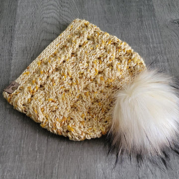 Sideways Crochet Cable Beanie
