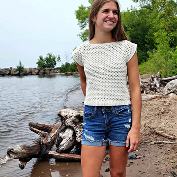 Girls Crochet Granny Stitch Top