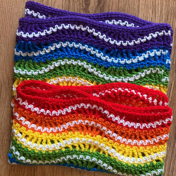 Rainbow ripple Afghan by HueLaVive