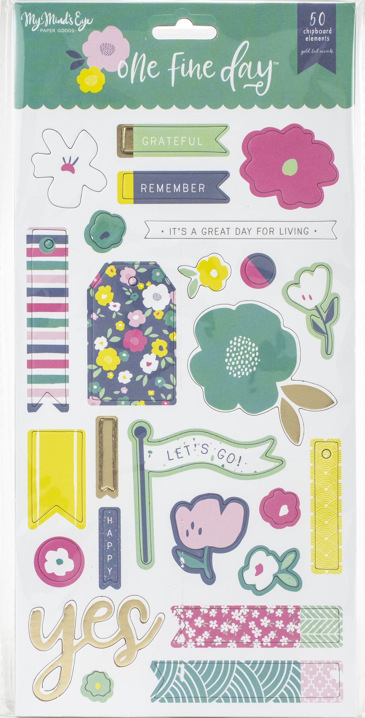 My Minds Eye One Fine Day Chipboard Elements 6"X12" 2/Pkg - 600856