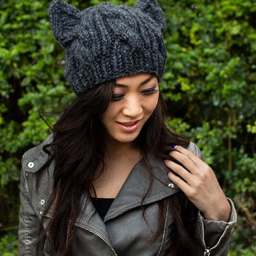Cabled Cat Ears Hat