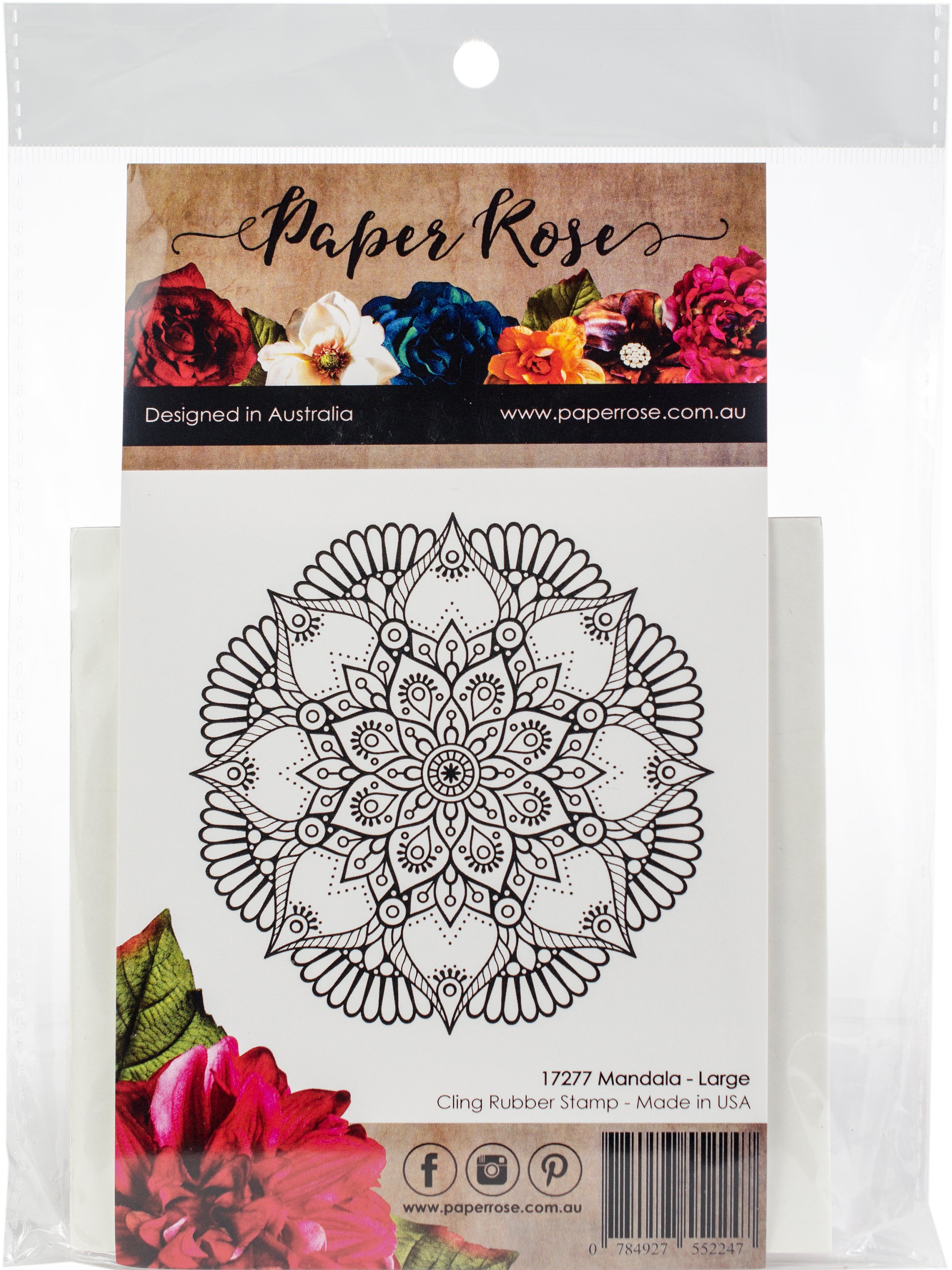 Paper Rose Cling Stamps - Mandala