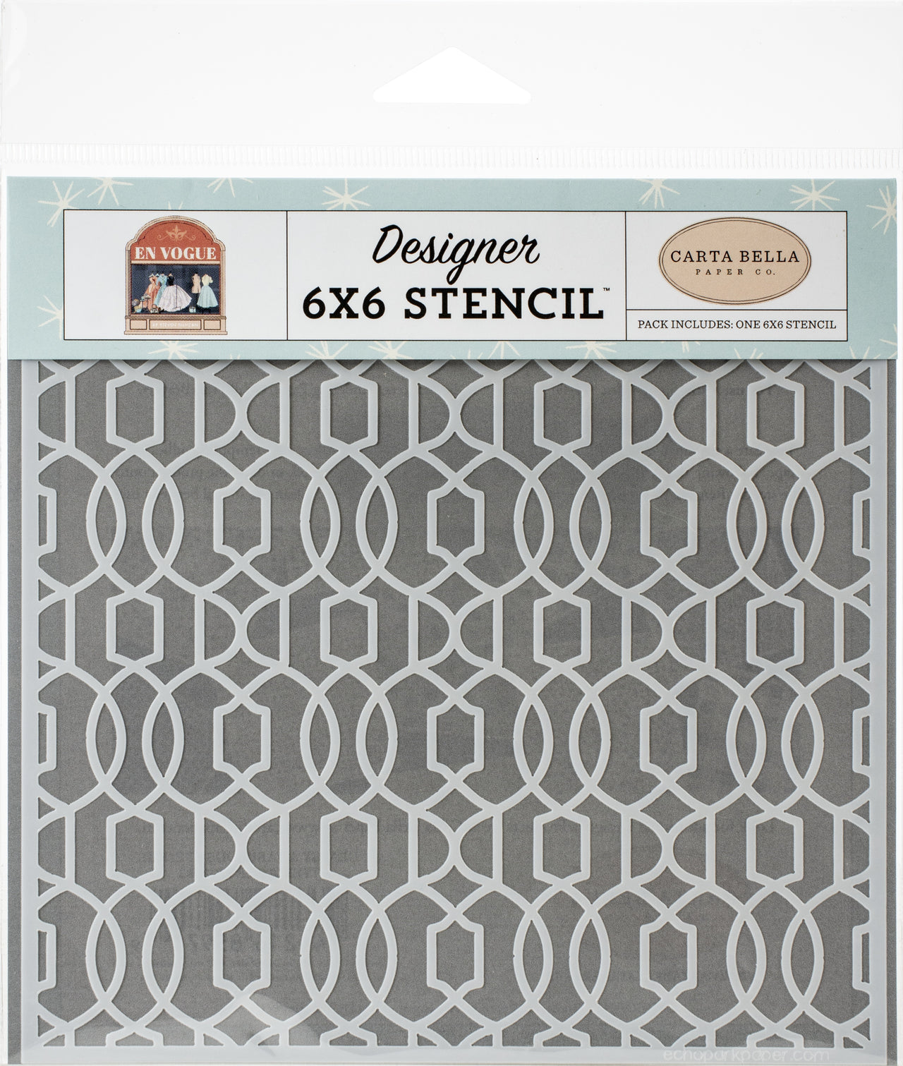 Echo Park Paper Carta Bella Stencil 6"X6" - Classy & Fabulous
