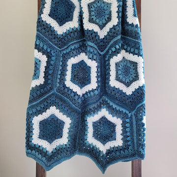 Sea Glass Hexagon Afghan