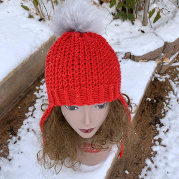 Redstone Earflap Hat -- a loom kit pattern