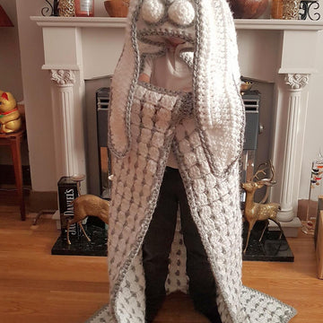 2in1 Woodland Bunny Rabbit Hooded Blanket Crochet Pattern