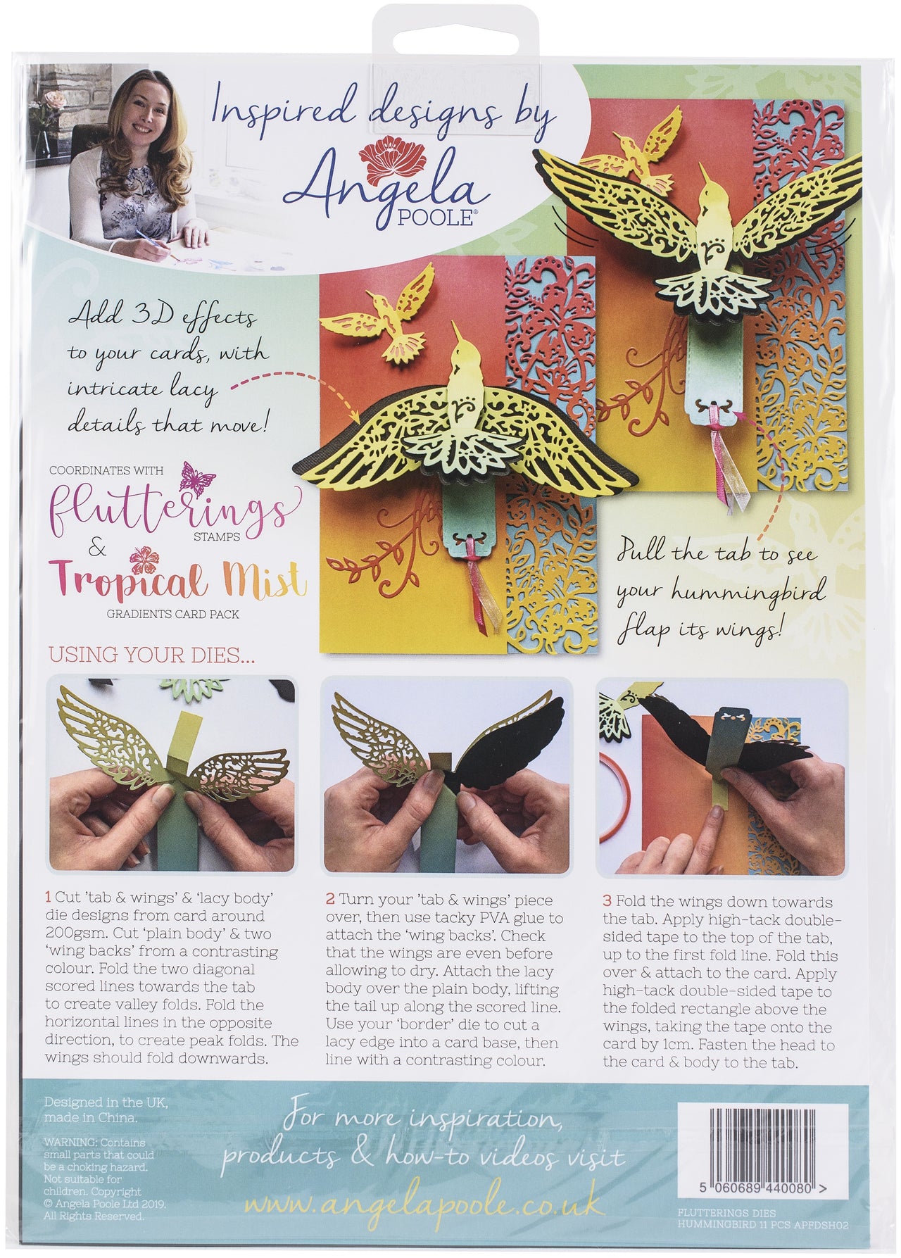 Angela Poole Designs Angela Poole Flutterings Die Set - Hummingbird