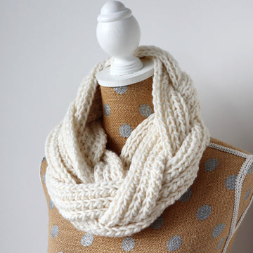 Crochet Braided Infinity Scarf
