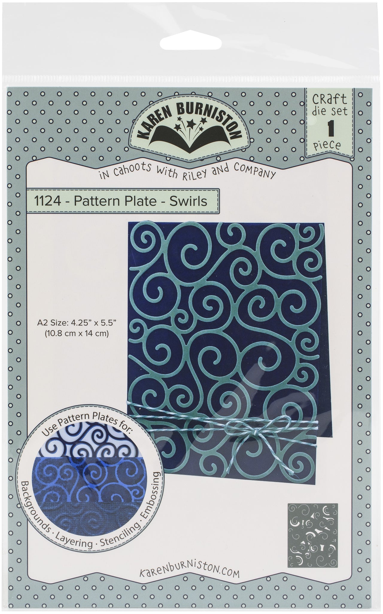 KB Riley Karen Burniston Dies - Pattern Plate - Swirls