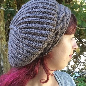 Cable Brim Slouch Hat