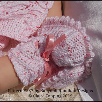 Vintage Style Lacy Matinee Set 16-22” dolls/preemie-3m+ baby