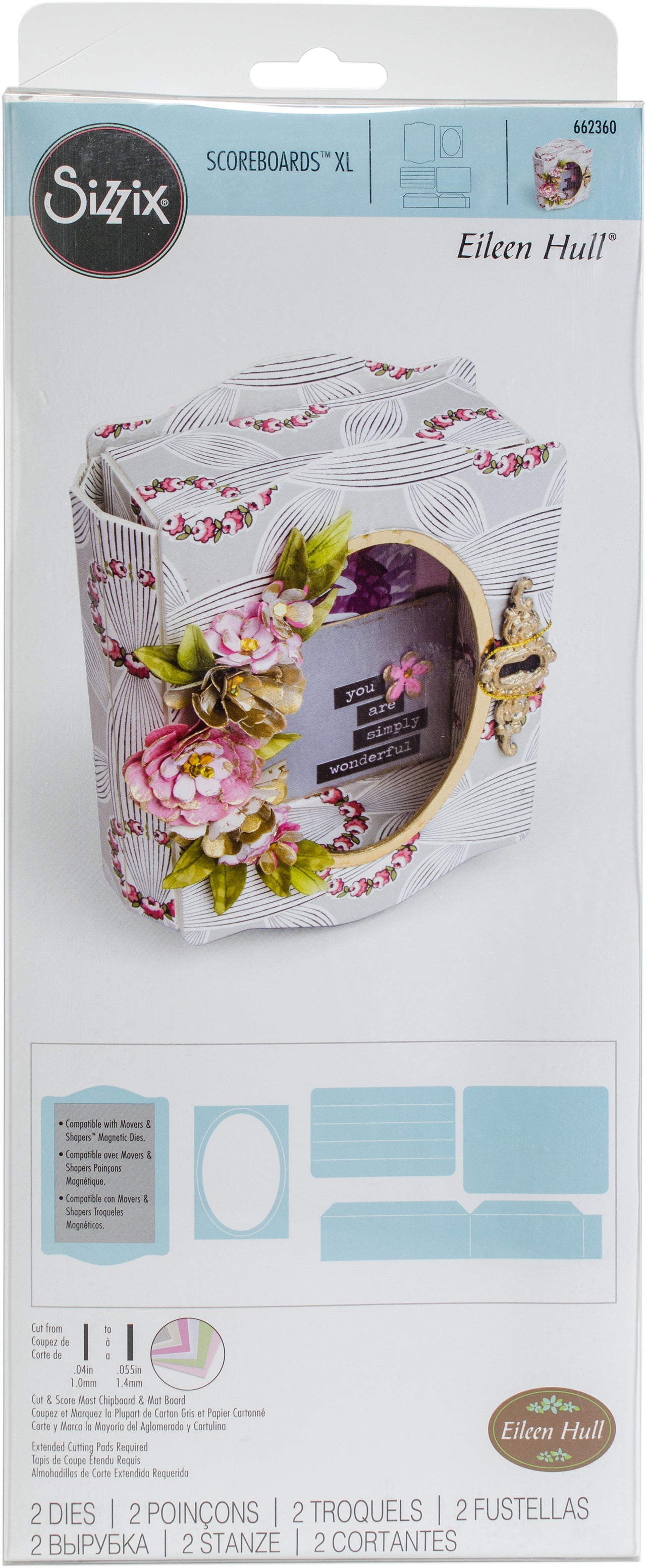 Sizzix ScoreBoards XL Die by Eileen Hull - Book & Pages, Trinket Box & Frame
