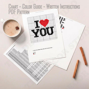 Valentine's Day Cushion Corner-to-Corner Crochet Pattern I Love You