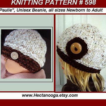 598 UNISEX KNITTED BEANIE "Paulie", newborn baby to adult