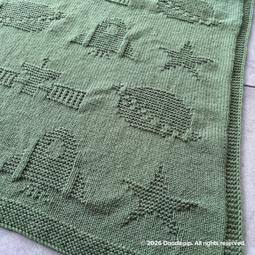 Space Rocket Knit Blanket