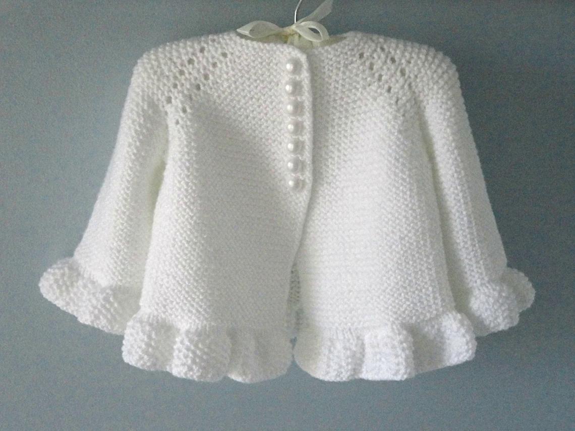 Knit Pattern Baby Girl Jacket Amelia