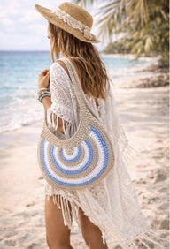 Crochet Striped Hobo Bag