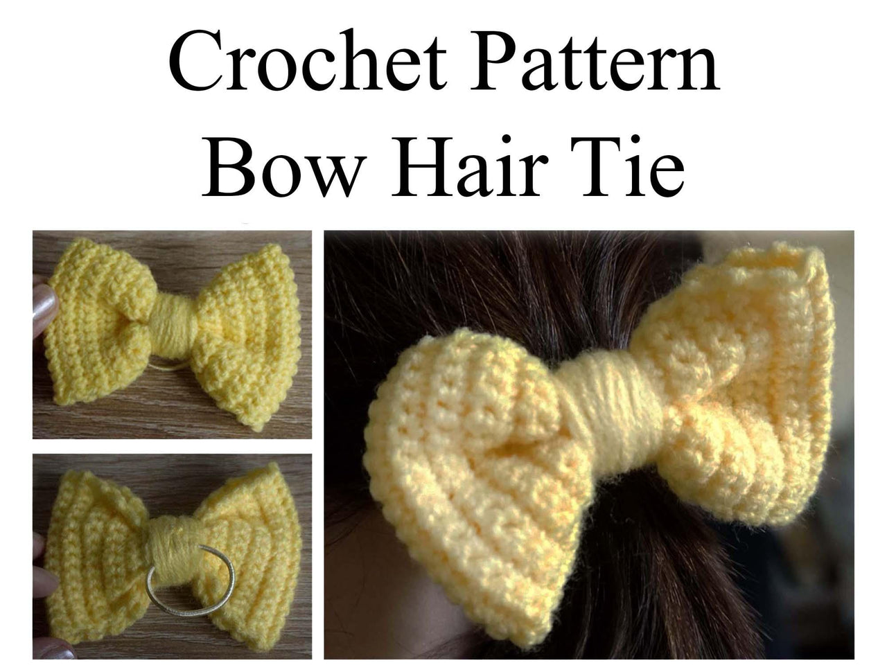 Crochet Pattern Bow Hair Tie