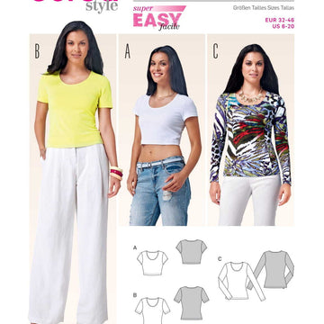 Burda Tops, Shirts, Blouses Sewing Pattern B6820 - Paper Pattern, Size 6-20
