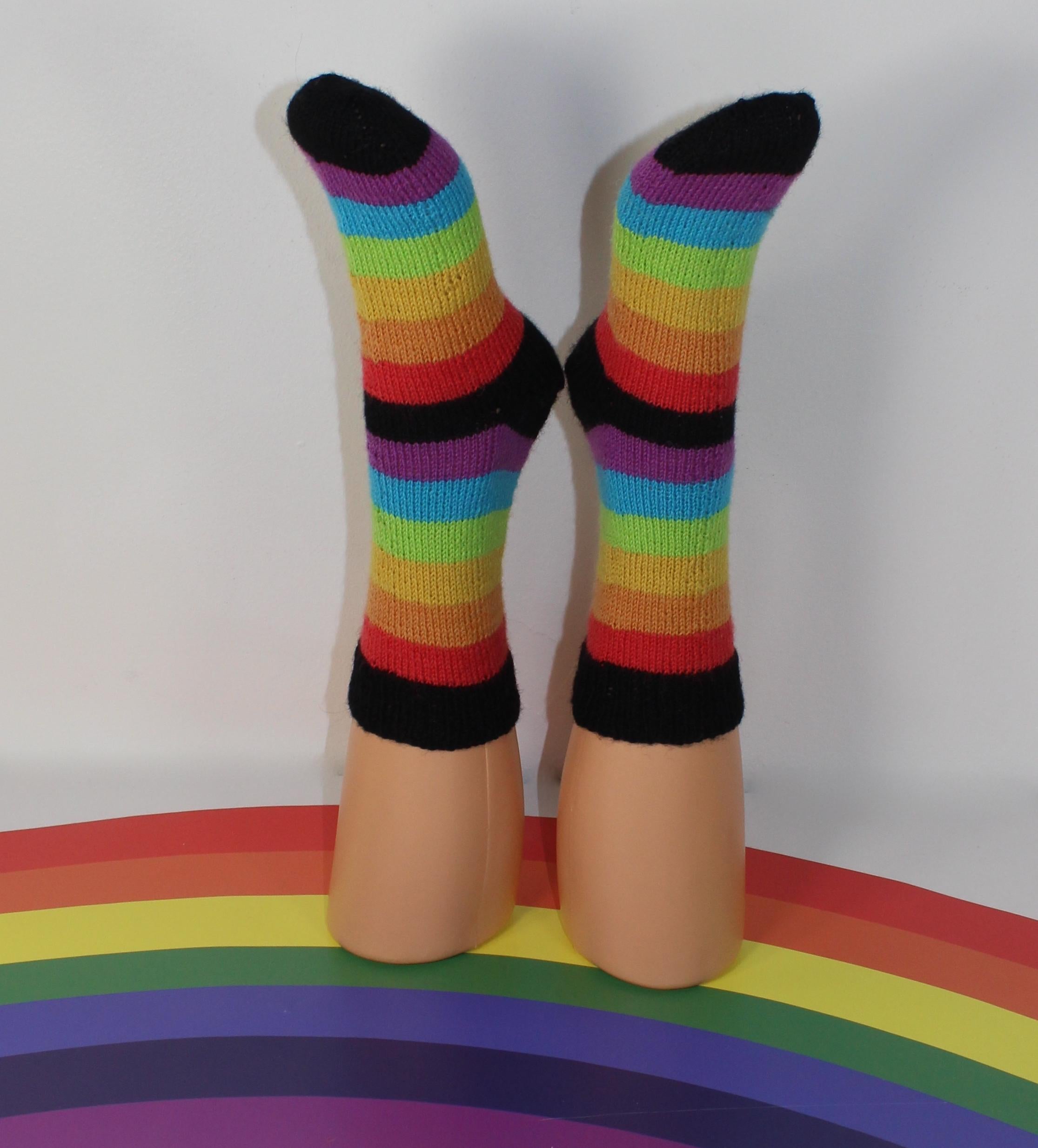 Ladies Simple Rainbow Socks Circular