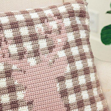 Farmhouse Plaid Deer Pillow Cover