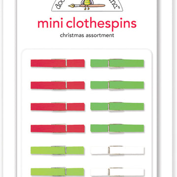Doodlebug Mini Clothespins 16/Pkg - Christmas Magic