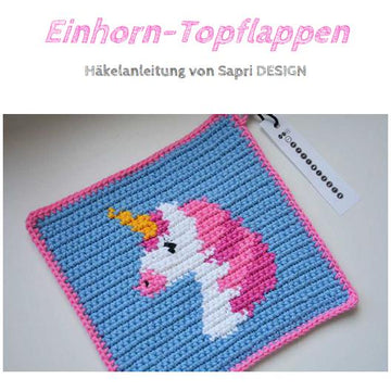 E-Book Häkelanleitung Einhorn Topflappen