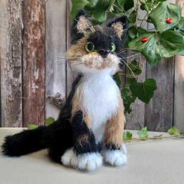 Amigurumi Realistic tricolor Calico Cat, Tuxedo cat