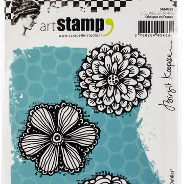 Carabelle Studio Cling Stamp A6 By Birgit Koopsen - Fanciful Dahlias