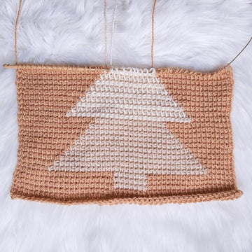 Tunisian Christmas Tree Pillow