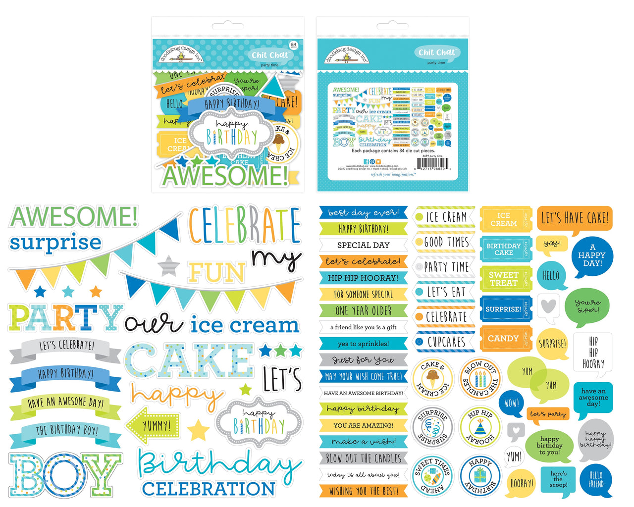 Doodlebug Odds & Ends Chit Chat Die-Cuts - Party Time