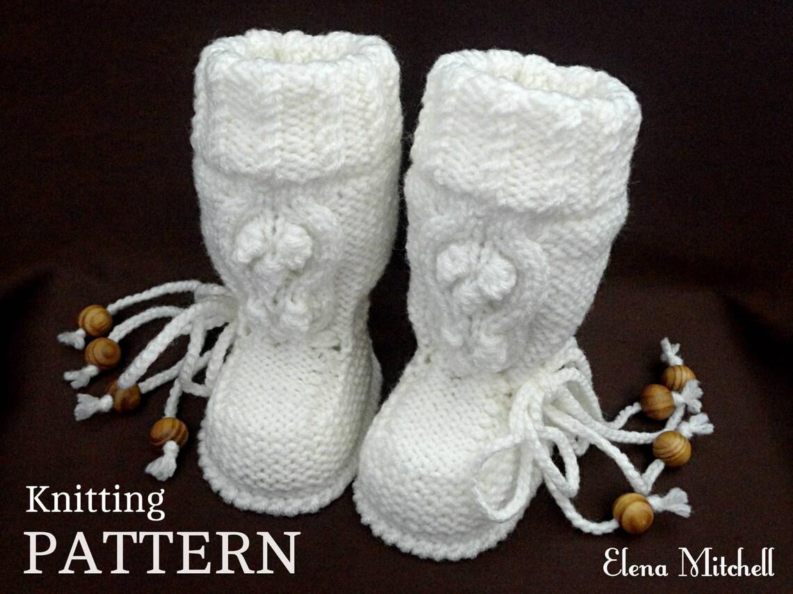 Knitting PATTERN Baby Booties Newborn Baby Boots Bobbles