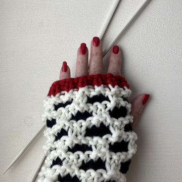Cruella Inspired Fingerless Mittens