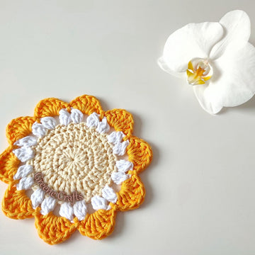 "Spring Blossom" Flower Coaster - Home Decoration Crochet Pattern
