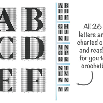 Colourwork alphabet squares