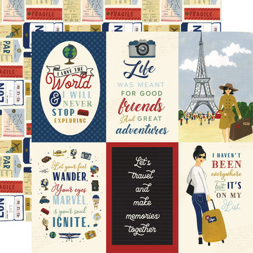 Echo Park Paper Scenic Route Double-Sided Cardstock 12"X12" 25/Pkg - 4"X6" Journaling Cards