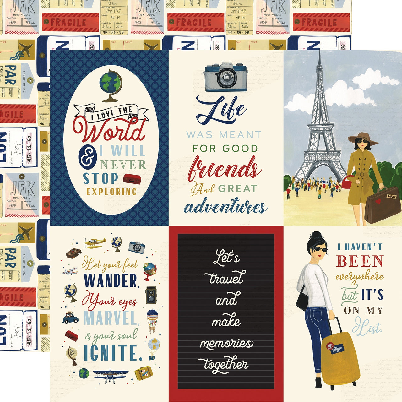 Echo Park Paper Scenic Route Double-Sided Cardstock 12"X12" 25/Pkg - 4"X6" Journaling Cards