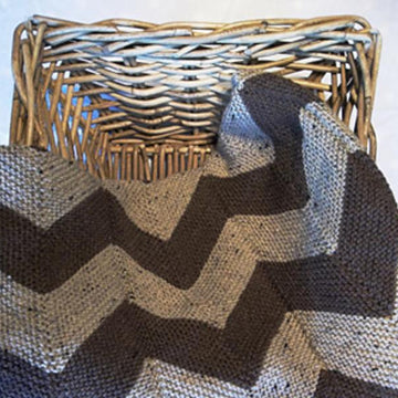 Aran Garter Stitch Chevron Throw