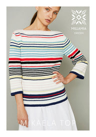 "Mikaela Top" - Top Knitting Pattern For Women in MillaMia Naturally Soft Cotton