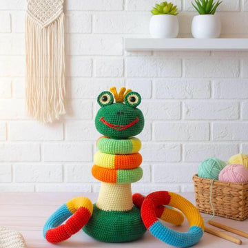 Stacking rings multi-color frog