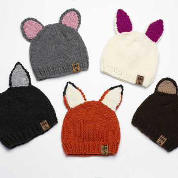 Animal Ears Hat Toque Bear Fox Bunny Cat Mouse Baby Children