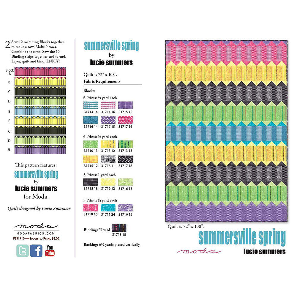 Moda Fabrics Summersville Spring Quilt - Downloadable PDF