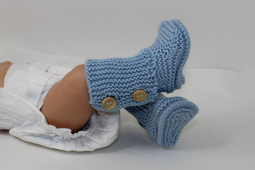 2 Button Big New Baby 4 Ply Booties