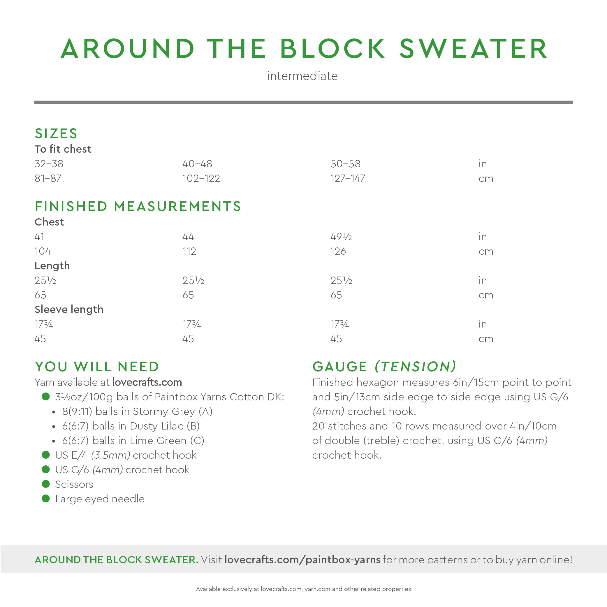 Around the Block Sweater - Free Jumper Crochet Pattern for Women in Paintbox Yarns Cotton DK