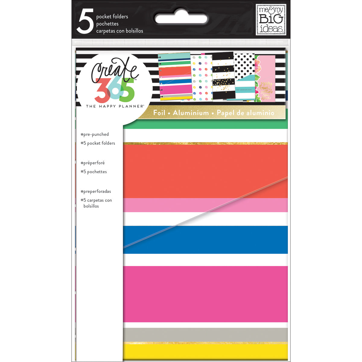 Happy Planner Mini Planner Folders 5/Pkg - Multi Dots