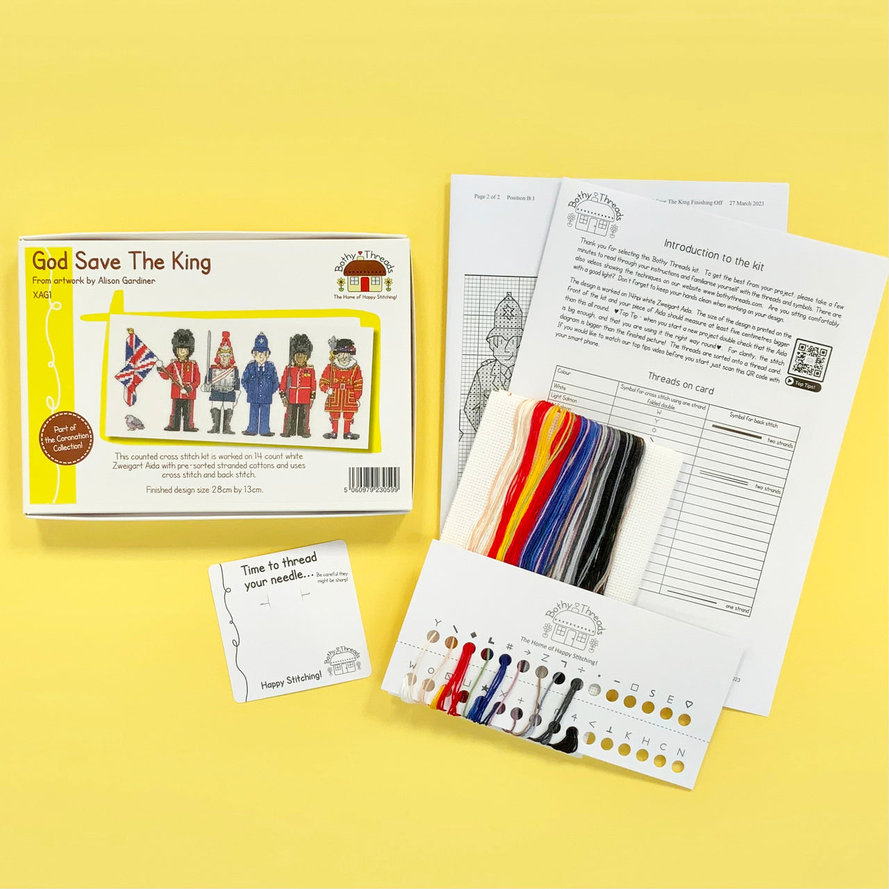 Bothy Threads God Save The King Cross Stitch Kit - 28 x 13cm