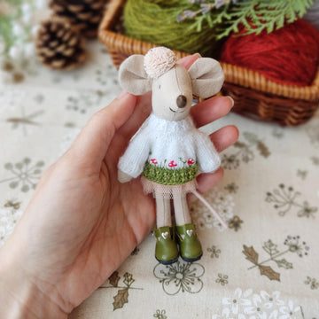 Fly Agarics sweater for Little Sister Maileg Mouse