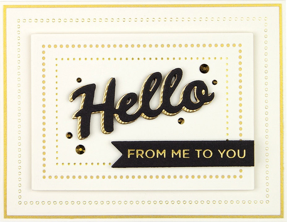 Spellbinders Shapeabilities Die D-Lites Bold Type Etched Die - Hello