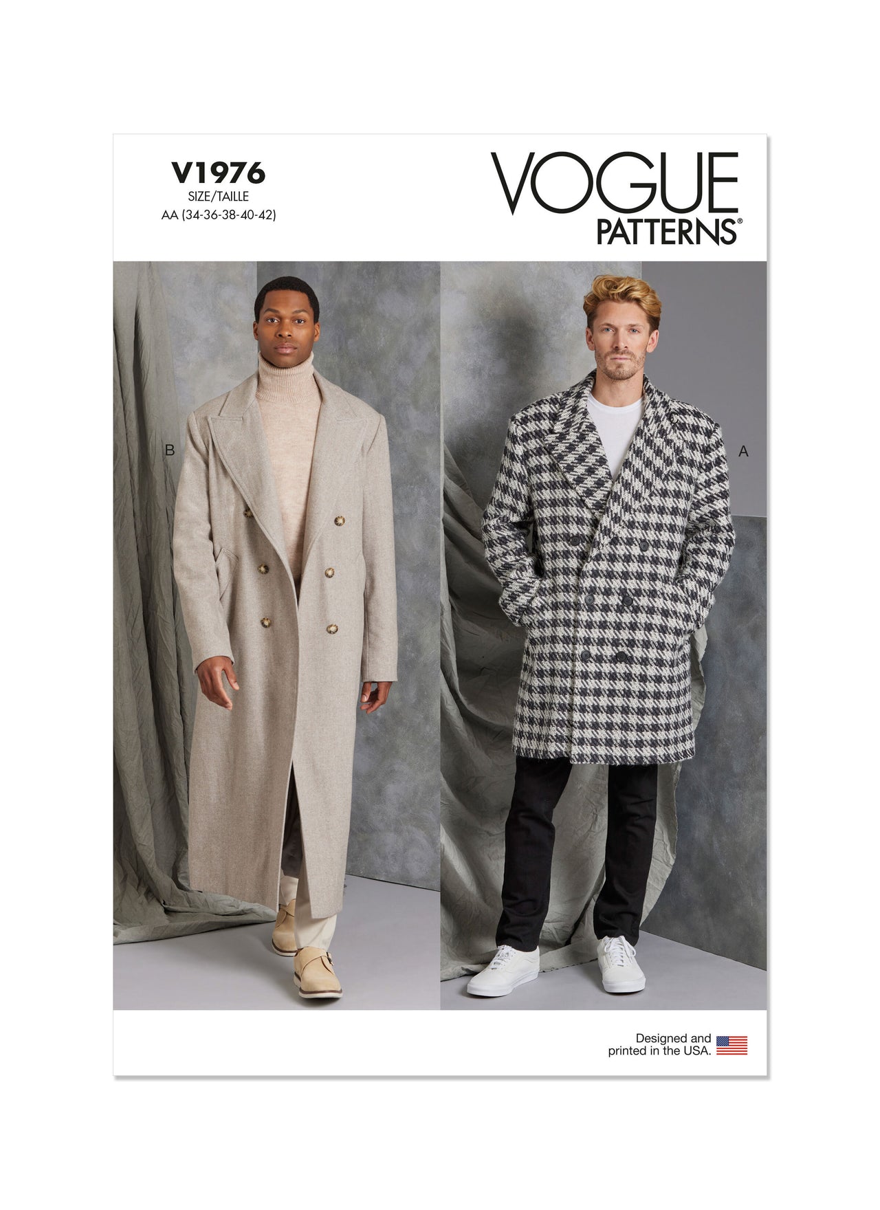 Vogue Sewing Men's Coat in Two Lengths V1976 - Sewing Pattern