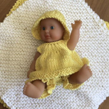 8" Baby Doll knitted outfit
